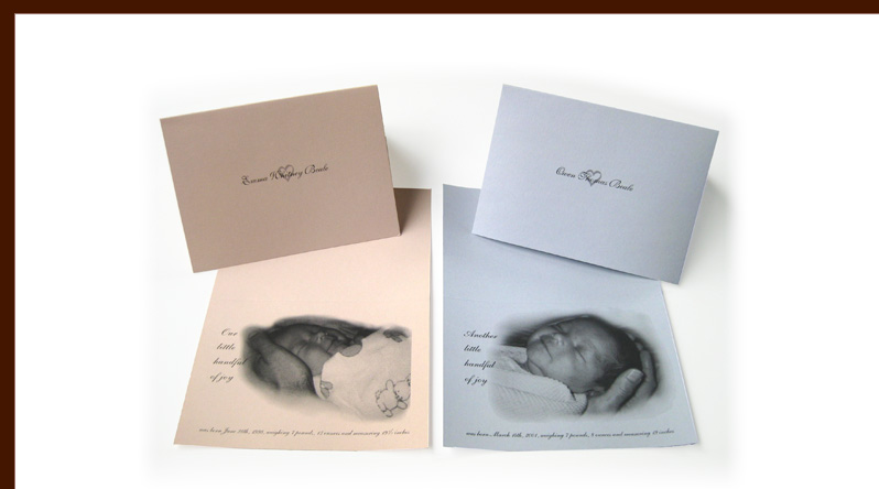 Emma and Owen birth announcements