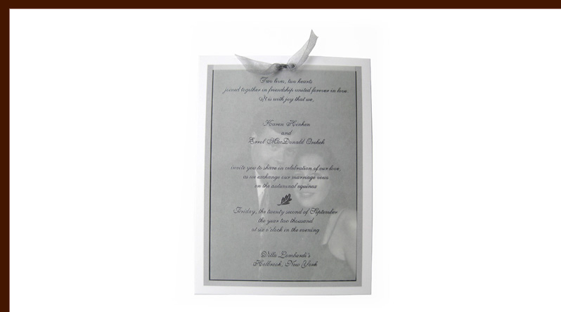 Orehek Hinken wedding invitation