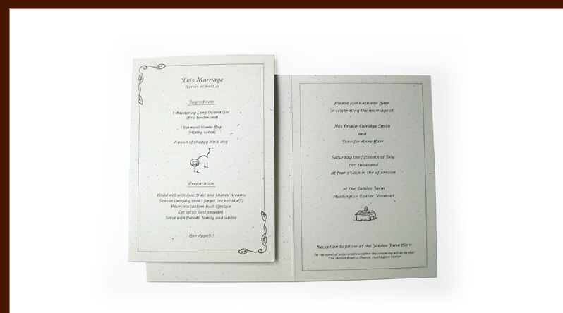 Baer Smith wedding invitation