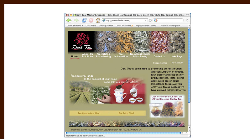 Devi Tea website
