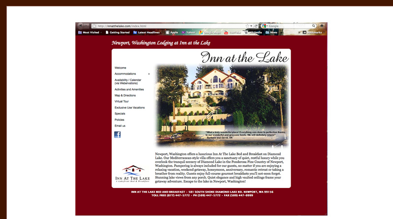 Inn at the Lake website